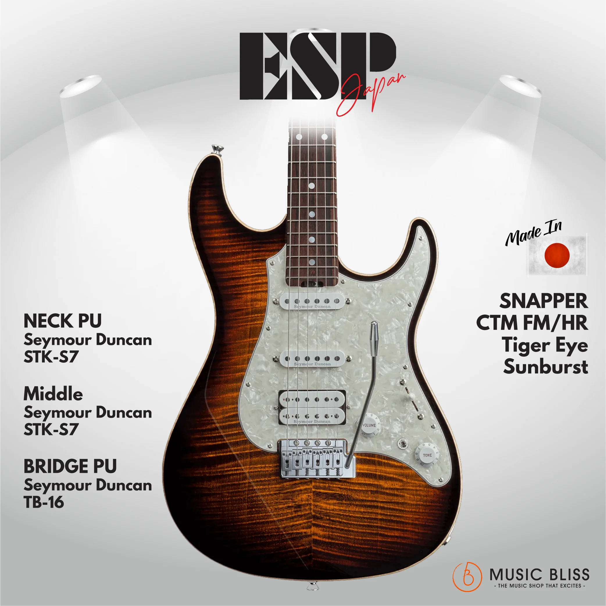ESP Original SNAPPER-CTM FM/HR - Tiger Eye Sunburst [MIJ - Made in Japan]