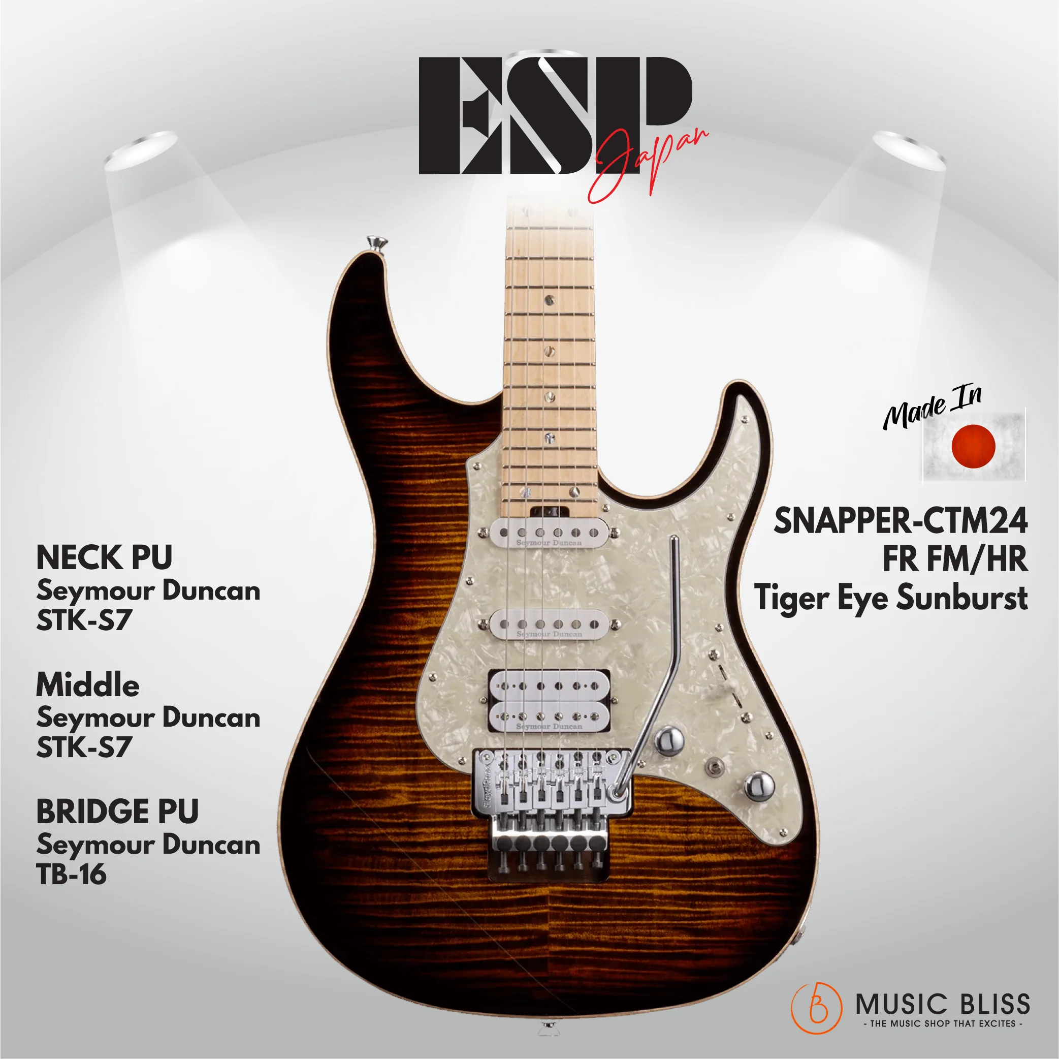ESP Original SNAPPER-CTM24 FR FM/HR - Tiger Eye Sunburst [MIJ - Made in Japan]