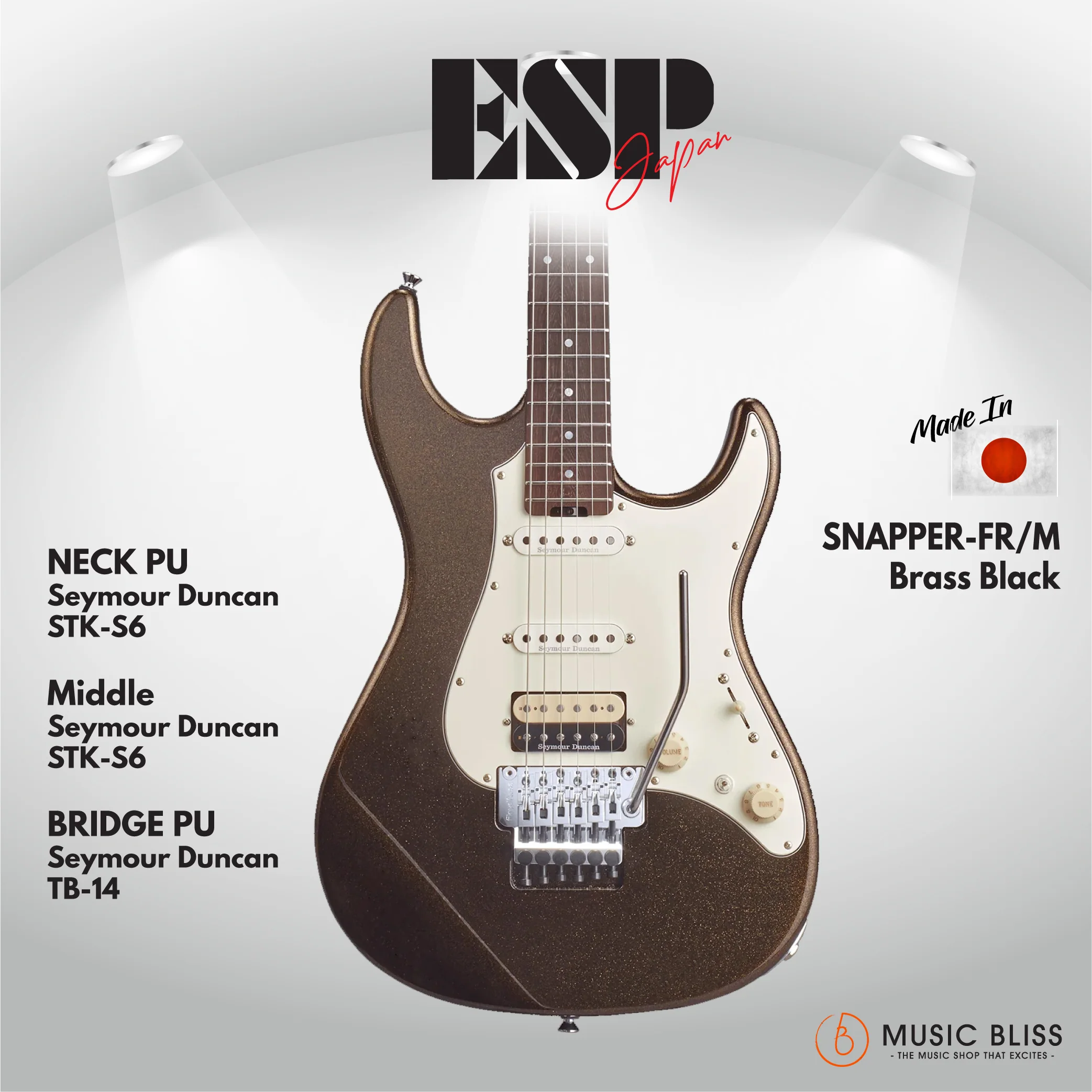 ESP Original SNAPPER-FR/M - Brass Black [MIJ - Made in Japan]