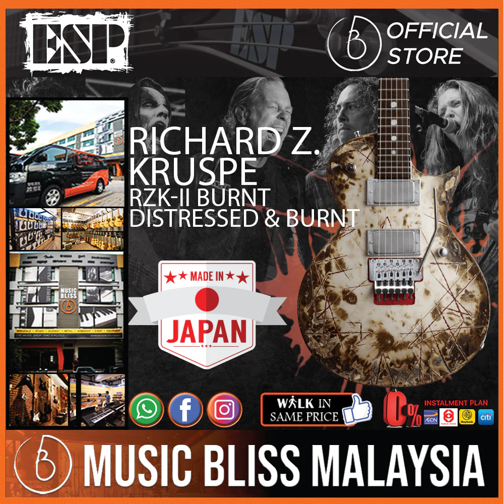 ESP Original RICHARD Z Signature RZK-II BURNT - Distressed & Burnt [MIJ - Made in Japan]