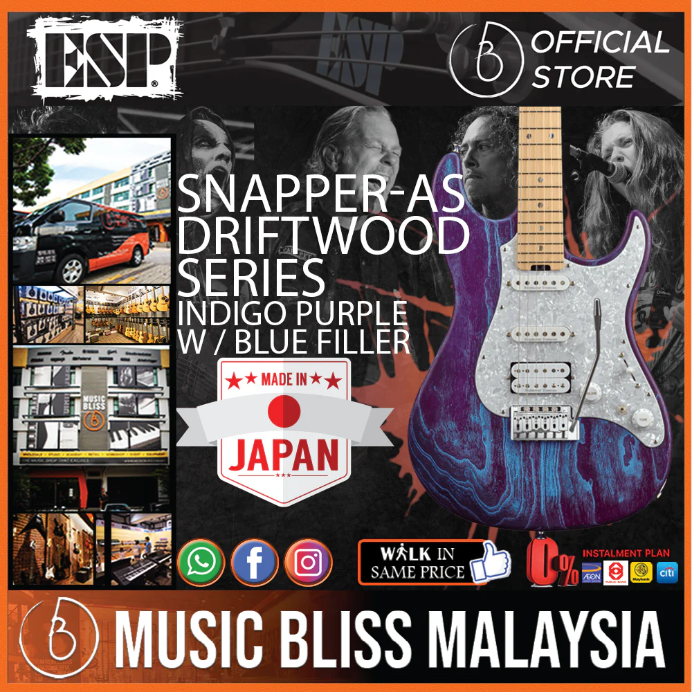 ESP Snapper-AS Driftwood Series - Indigo Purple with Blue Filler