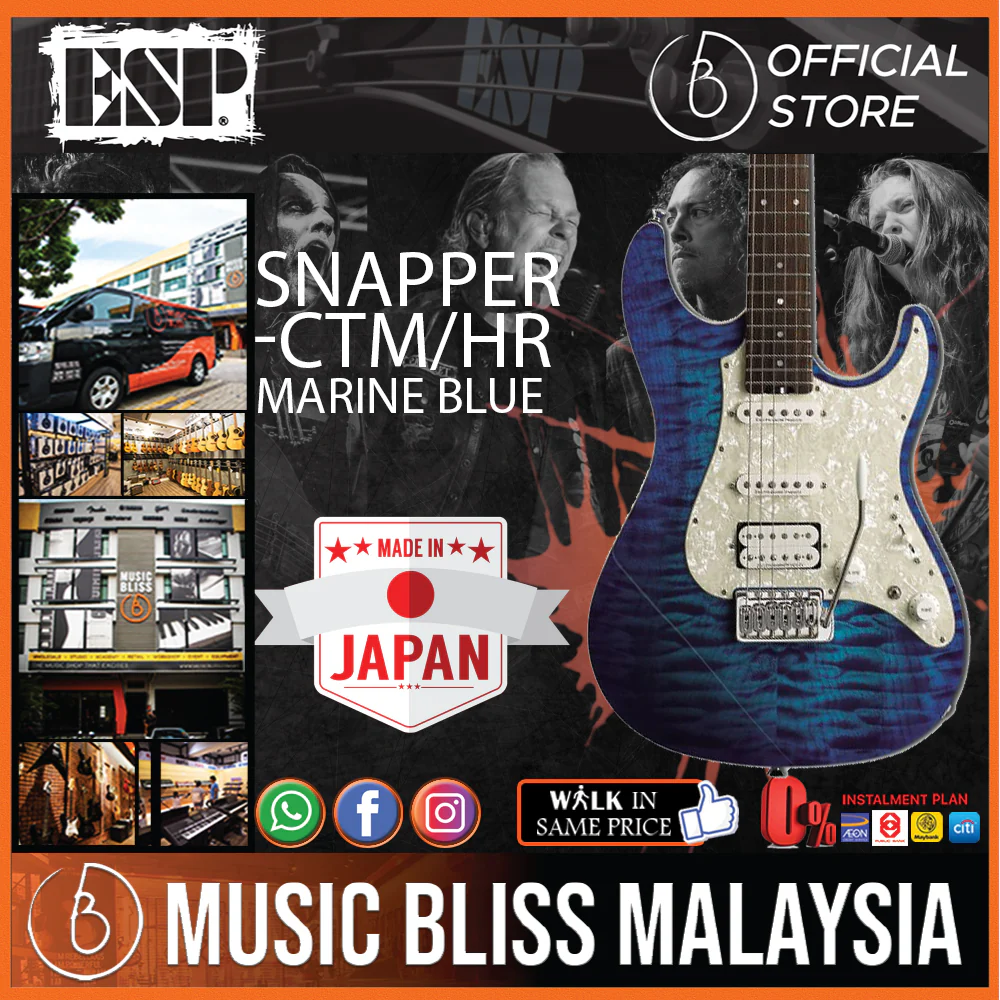 ESP Snapper-CTM/HR - Marine Blue with Blue Pearl Black