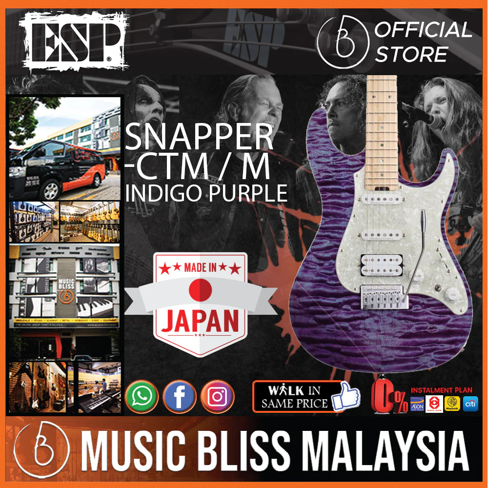 ESP Snapper-CTM/M - Indigo Purple with Purple Pearl Black