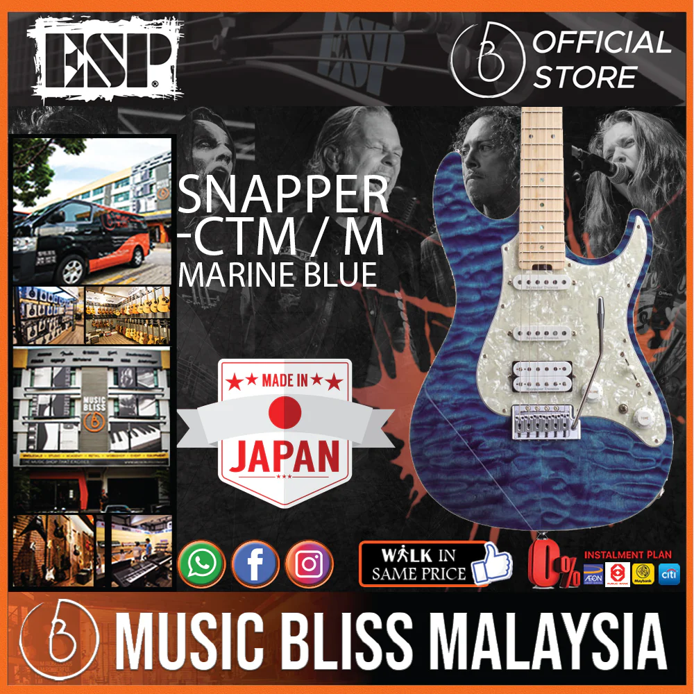 ESP Snapper-CTM/M - Marine Blue with Blue Pearl Black