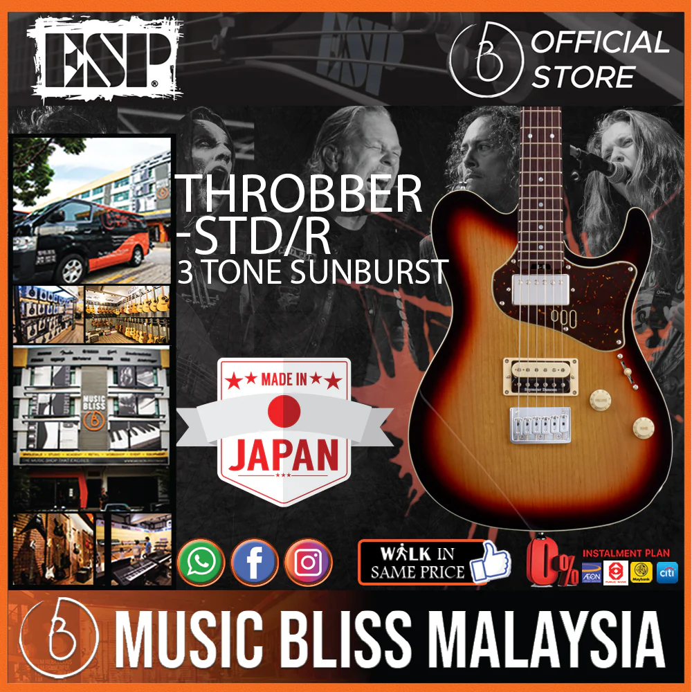ESP Original THROBBER-STD/R - 3 Tone Sunburst [MIJ - Made in Japan]