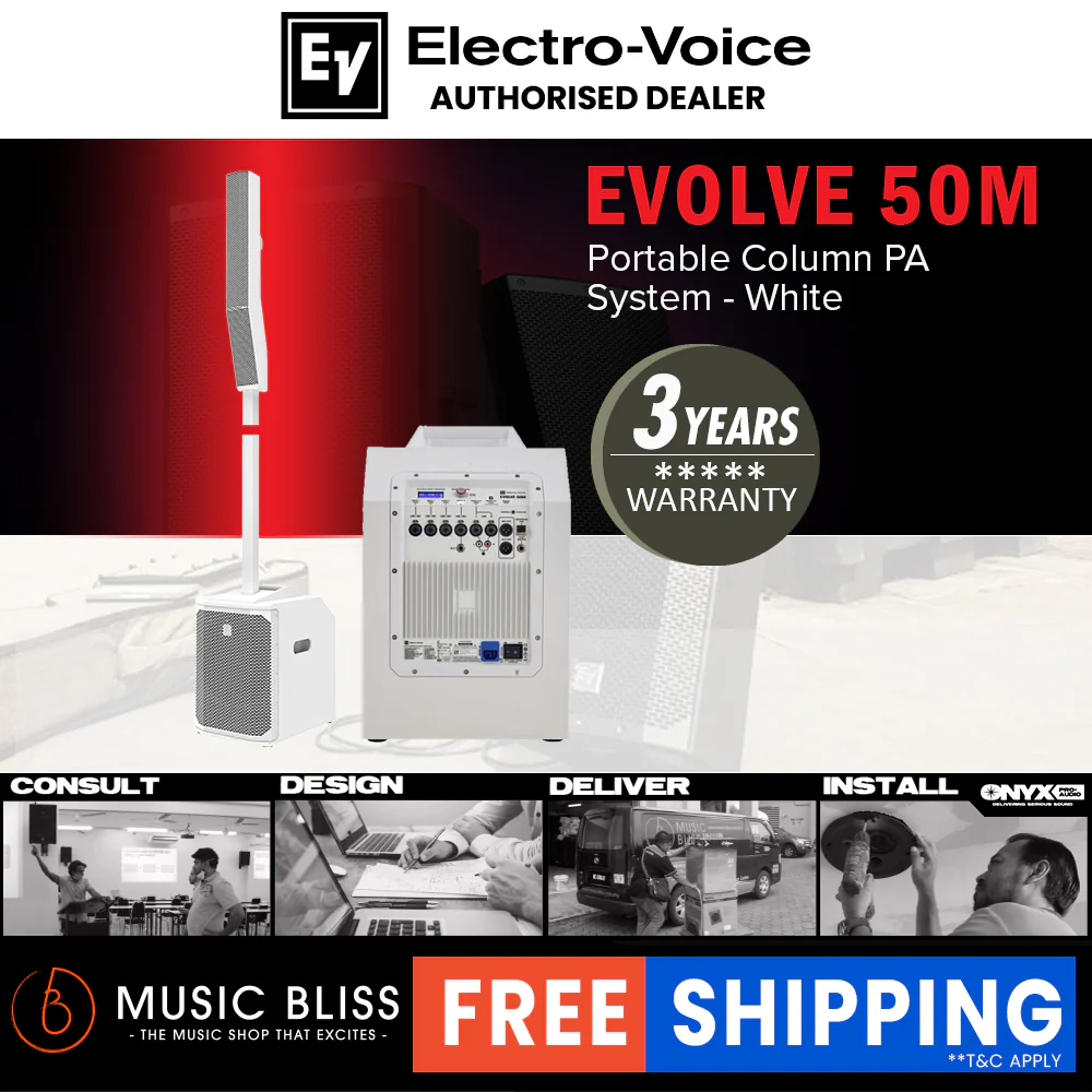 EV Electro-Voice Evolve 50M Portable Column PA System - White