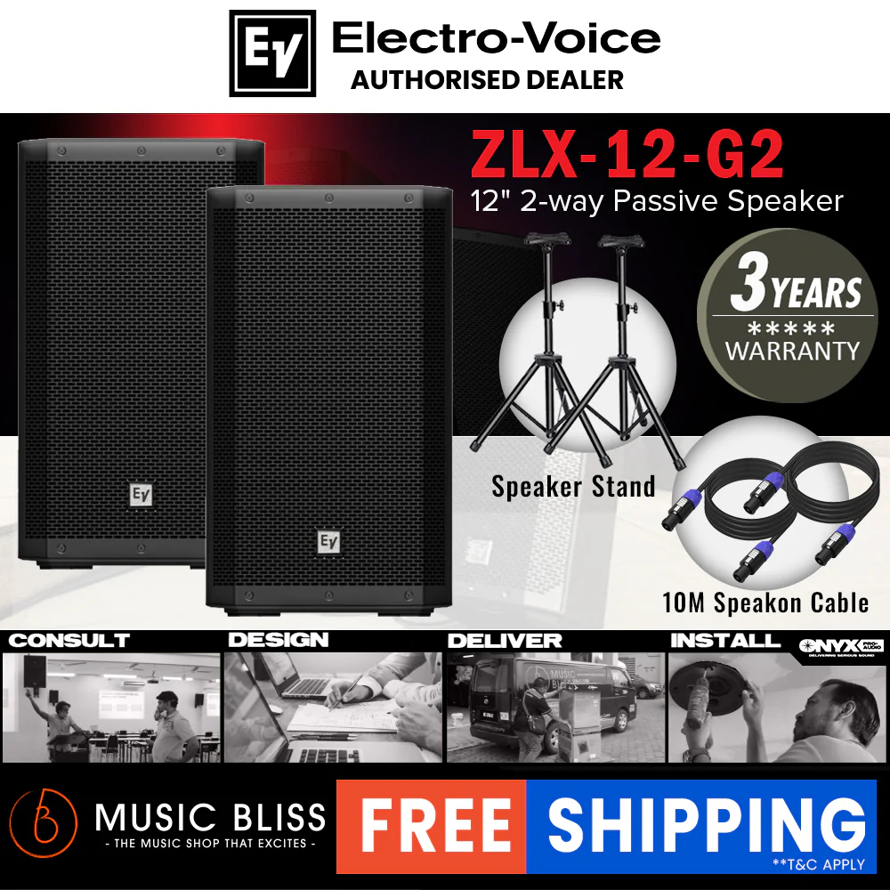 EV Electro-Voice ZLX-12 G2 1000W 12" Passive Speaker - Image 3