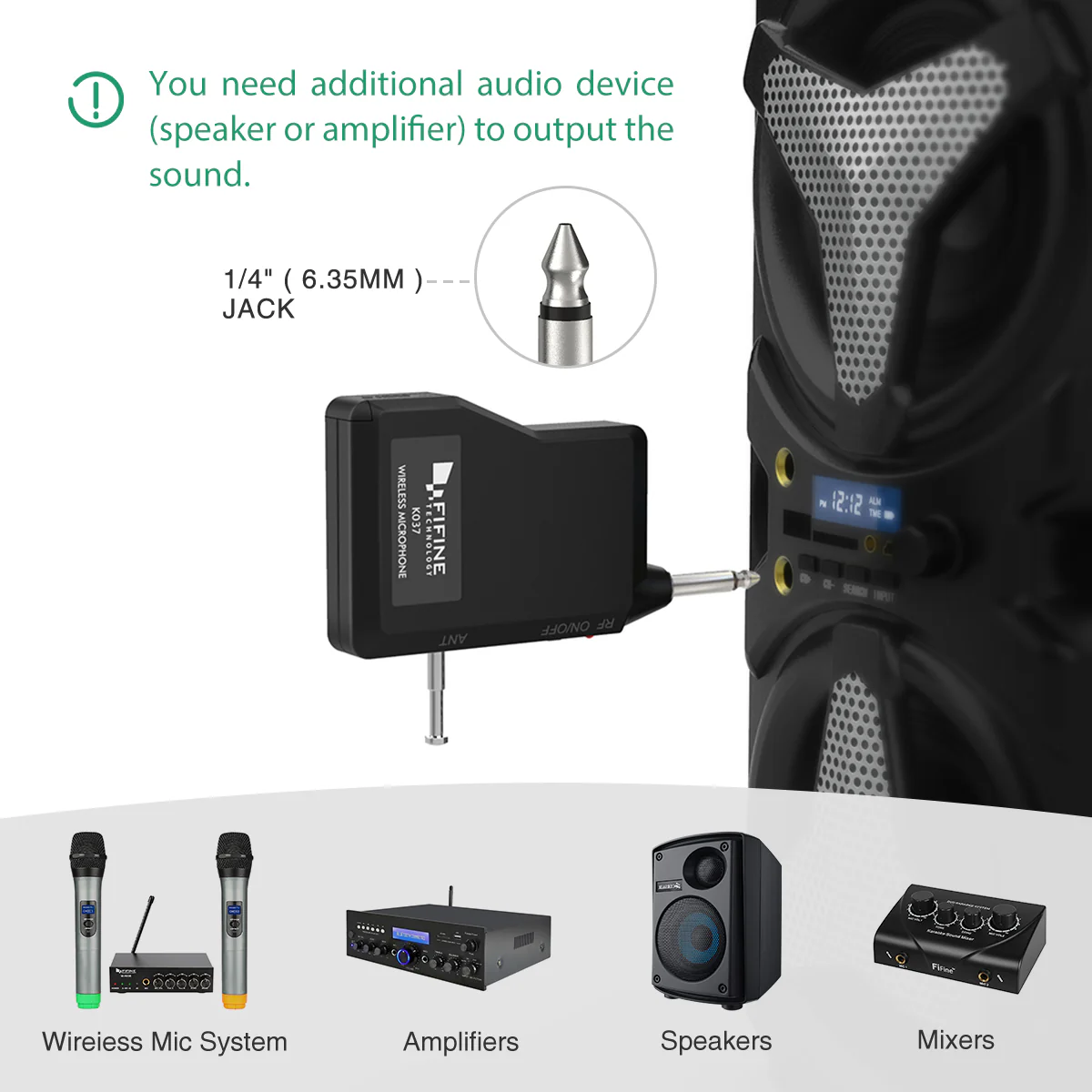 FIFINE K037B Wireless Microphone System, Wireless Microphone Set with Headset and Lavalier Lapel Mics, Beltpack Transmitter and Receiver, Ideal for Teaching, Preaching and Public Speaking Applications - Image 4