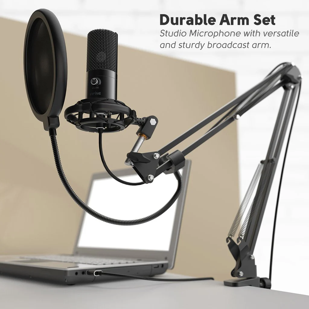 FIFINE T669 Studio Condenser USB Microphone, Computer PC Microphone Kit with Adjustable Scissor Arm Stand Shock Mount for Instruments Voice Overs Recording Podcasting YouTube Karaoke Gaming Streaming - Image 6