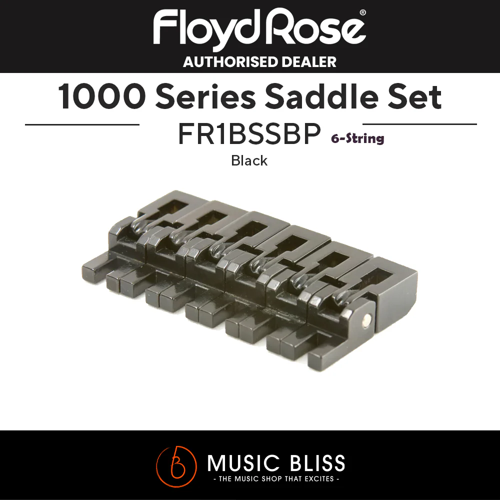 Floyd Rose FR1BSSBP 1000 Series Replacement Locking Bridge Saddle Set (6 pcs) - Black