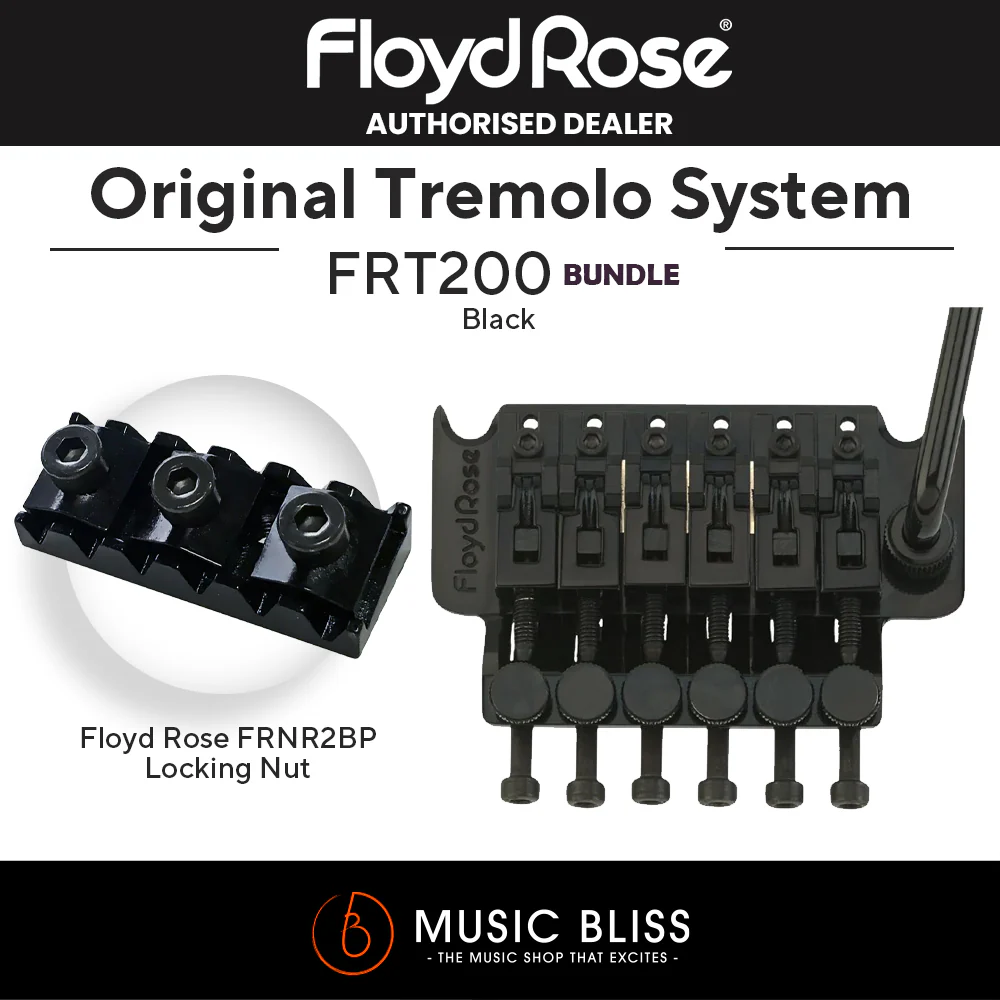Floyd Rose FRT200 Original Tremolo System with Floyd Rose FRNR2BP R2 Locking Nut Package