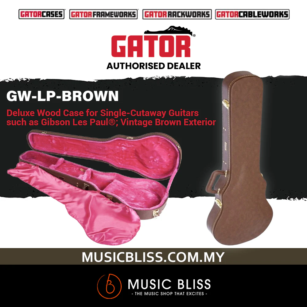 Gator Deluxe Gibson/Epiphone Les Paul Guitar Wood Case Case - Brown