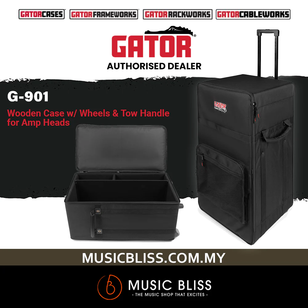 Gator G-901 Amplifier Case with Wheels and Tow Handle for Amp Heads