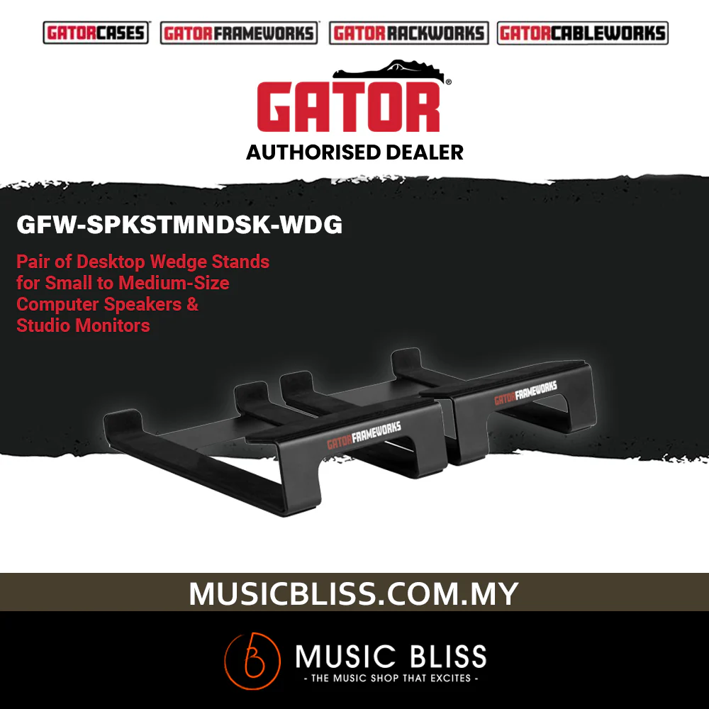 Gator GFW-SPKSTMNDSK-WDG Desktop Speaker Wedge Stand [Packed in Pair]