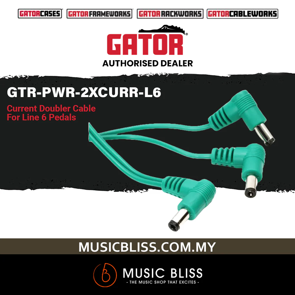 Gator GTR-PWR-2XCURR-L6 Current Doubler Adapter Cable for Line 6 HX Effects & HX Stomp Pedals - 24 Inches