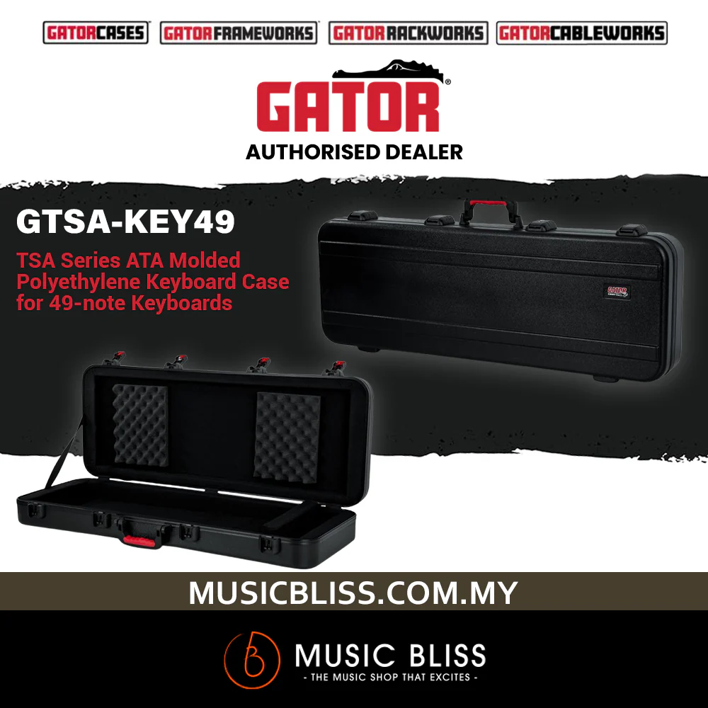 Gator GTSA-KEY49 TSA Series Keyboard Case for Yamaha & Casio with TSA Locking Latches