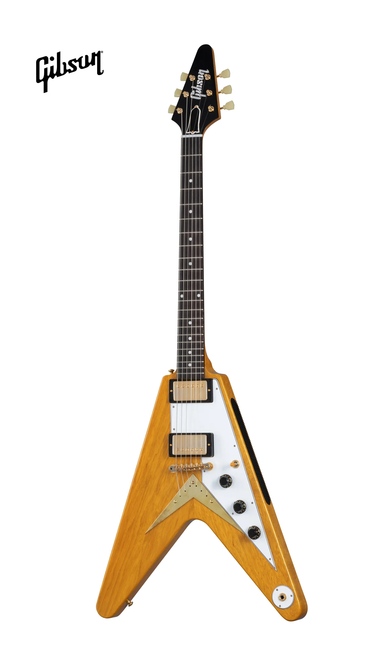 GIBSON 1958 KORINA FLYING V ELECTRIC GUITAR WITH WHITE PICKGUARD - NATURAL - Image 2