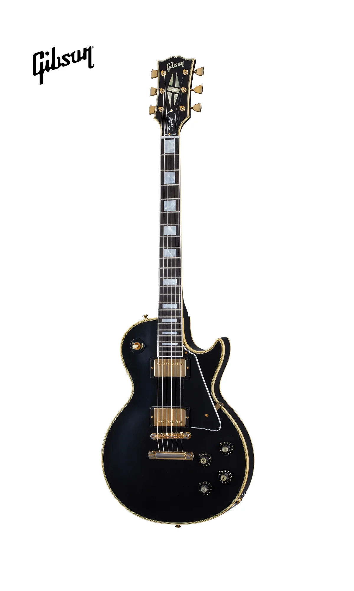 GIBSON 1968 LES PAUL CUSTOM REISSUE ULTRA LIGHT AGED ELECTRIC GUITAR - EBONY - Image 2