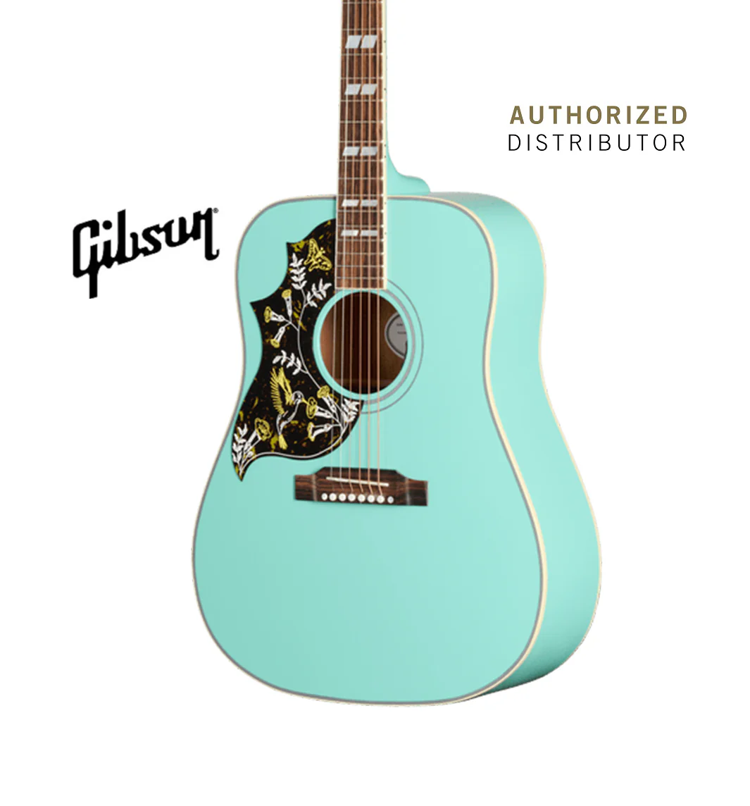 GIBSON ACOUSTIC HUMMINGBIRD STANDARD LEFT-HANDED ACOUSTIC-ELECTRIC GUITAR - SOUTHWESTERN TURQUOISE