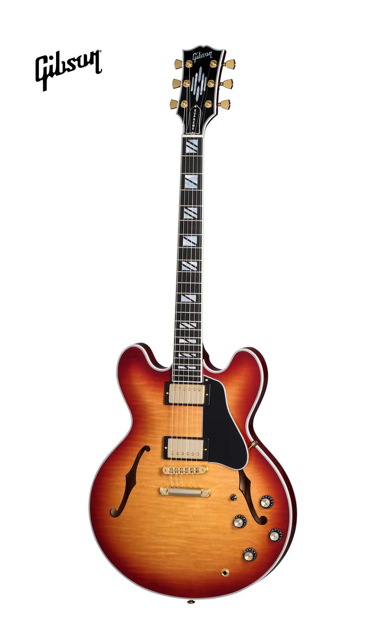 GIBSON ES SUPREME SEMI-HOLLOW ELECTRIC GUITAR - BOURBON BURST - Image 2