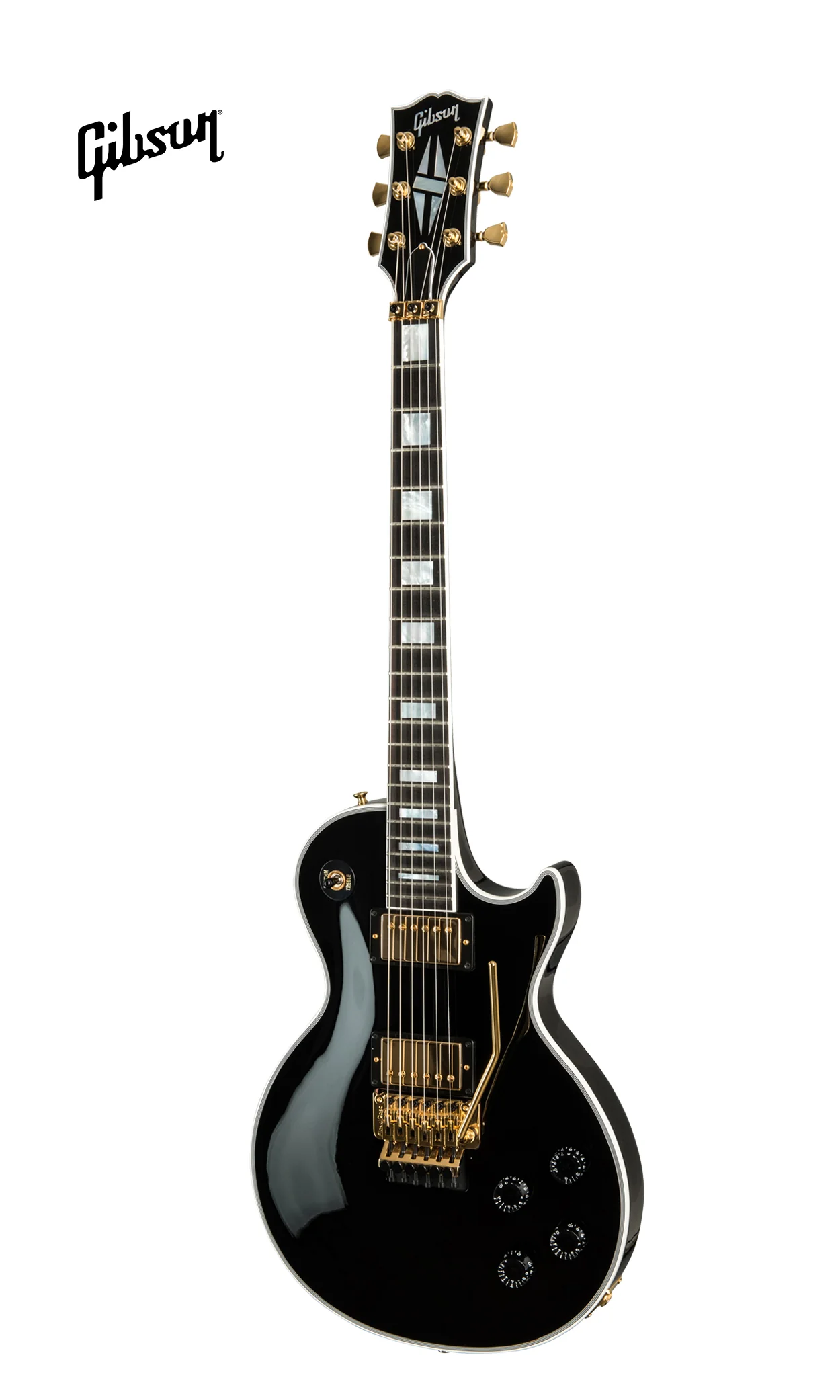 GIBSON LES PAUL AXCESS CUSTOM ELECTRIC GUITAR WITH EBONY FINGERBOARD FLOYD ROSE - EBONY - Image 2