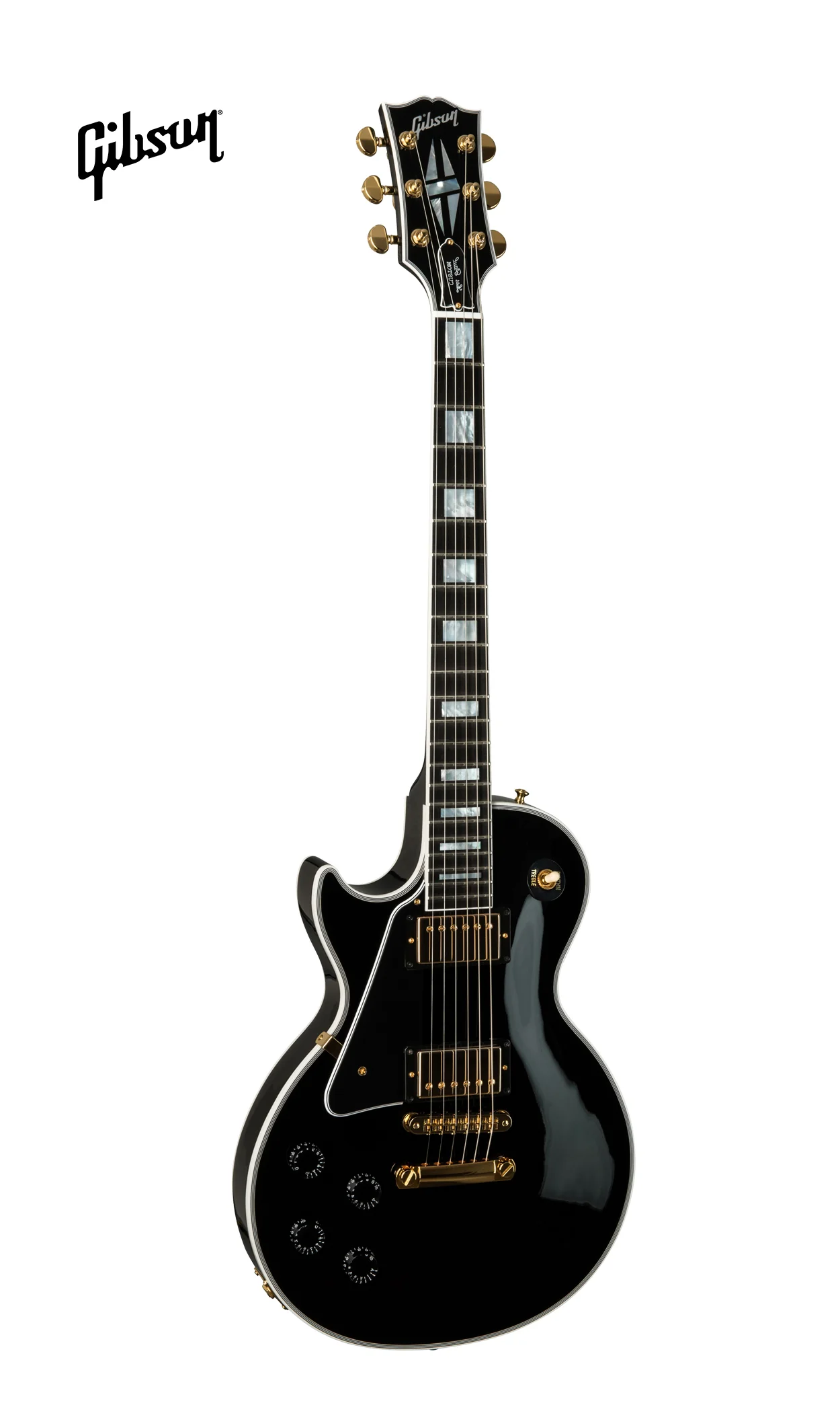GIBSON LES PAUL CUSTOM LEFT-HANDED ELECTRIC GUITAR WITH EBONY FINGERBOARD - EBONY - Image 2
