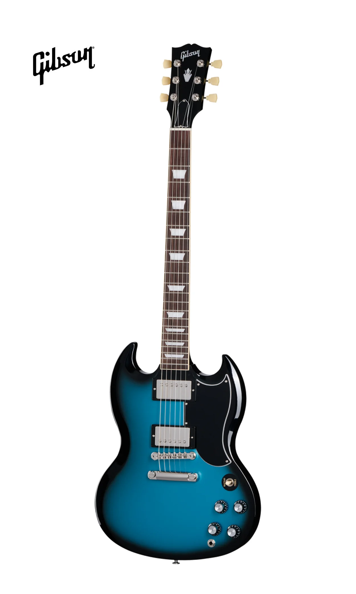 GIBSON SG STANDARD '61 STOPBAR ELECTRIC GUITAR - PELHAM BLUE BURST - Image 2