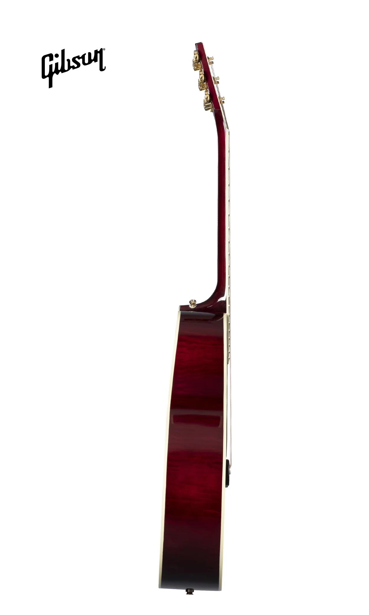 GIBSON SJ-200 STANDARD MAPLE LEFT-HANDED ACOUSTIC-ELECTRIC GUITAR - WINE RED - Image 3