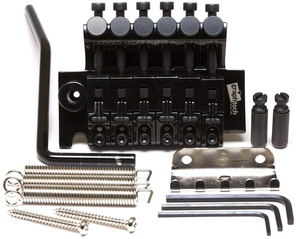 Graph Tech PS-0080-B0 Floyd Rose LB63-Style Locking Bridge with String Saver Saddles - Black - Image 2