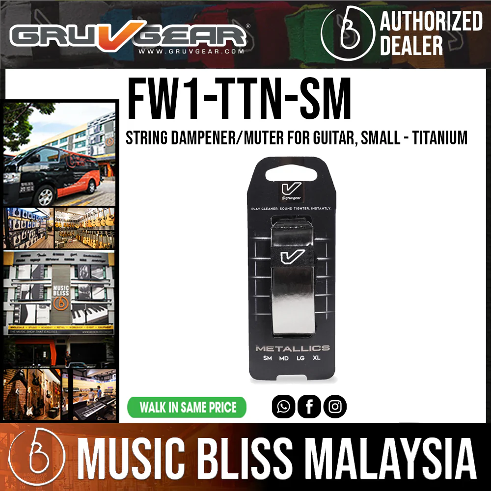 Gruv Gear FretWraps Metallics Titanium Single Pack - Small