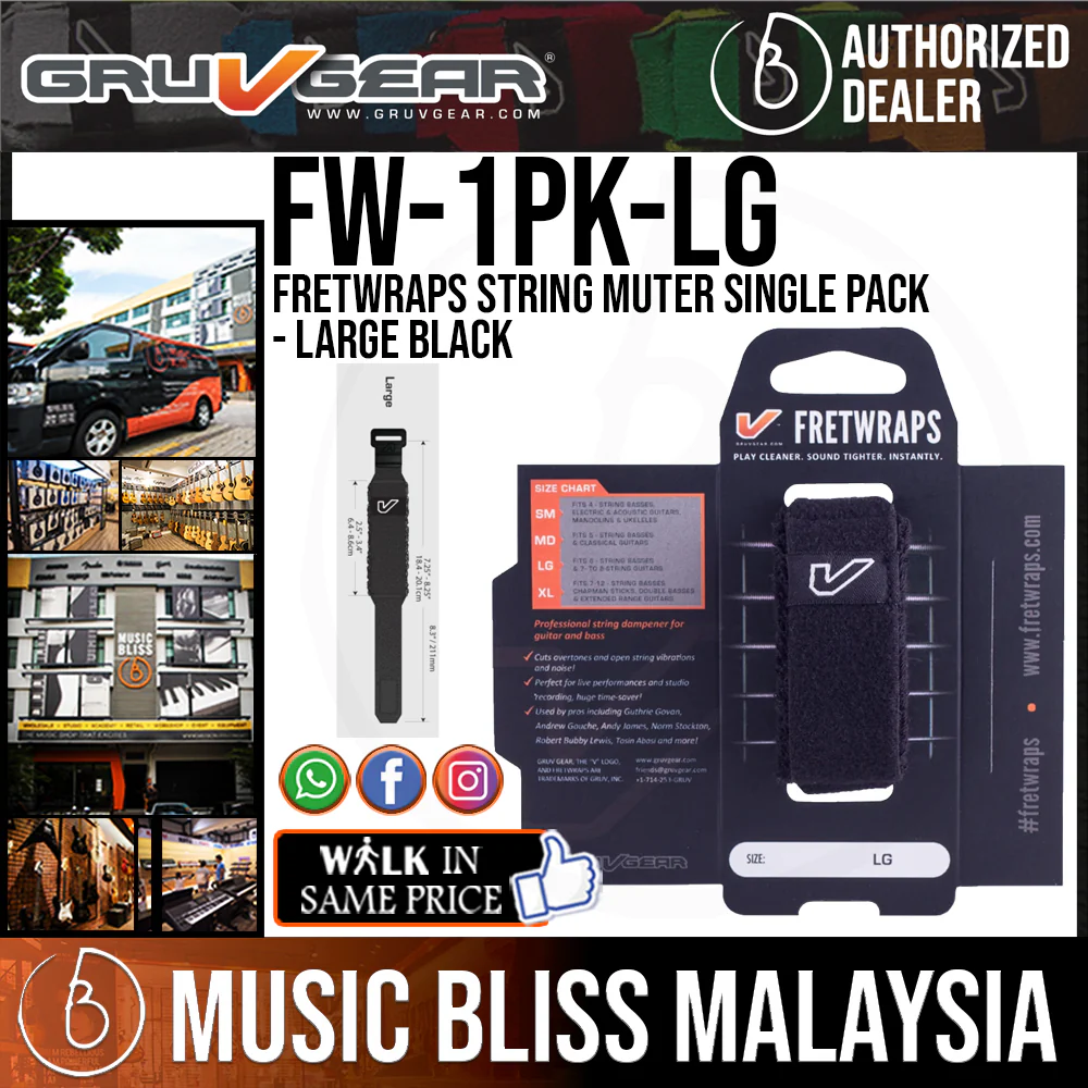 Gruv Gear FretWraps String Muter Single Pack - Large Black