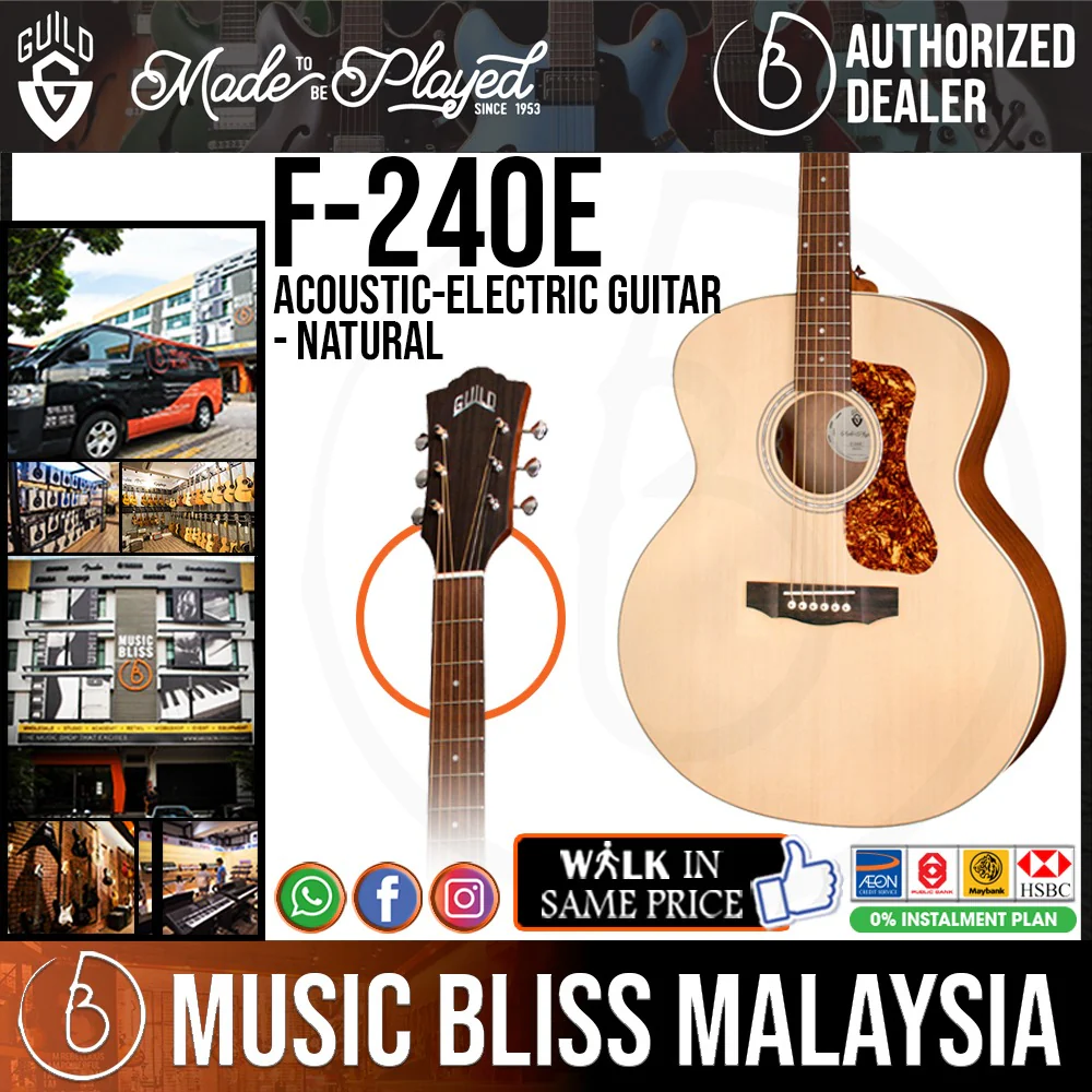 Guild F-240E Acoustic-electric Guitar - Natural