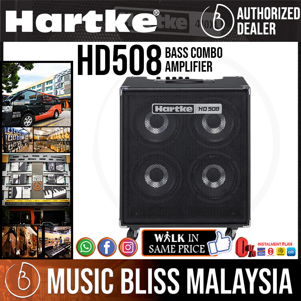 Hartke HD508 500-watt 4x8 Bass Combo Amplifier with 0% Instalment