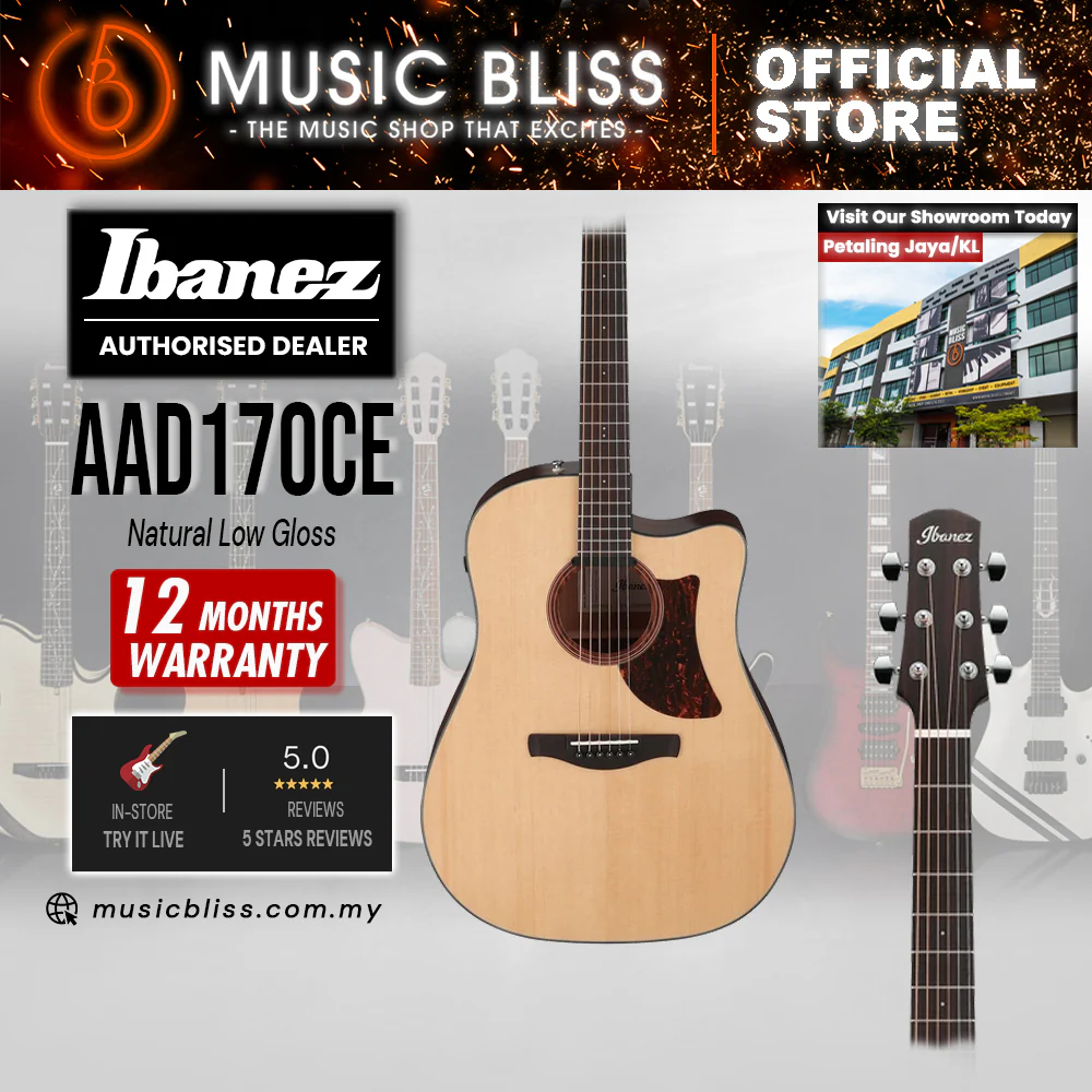 Ibanez AAD170CE Acoustic-electric Guitar - Natural Low Gloss