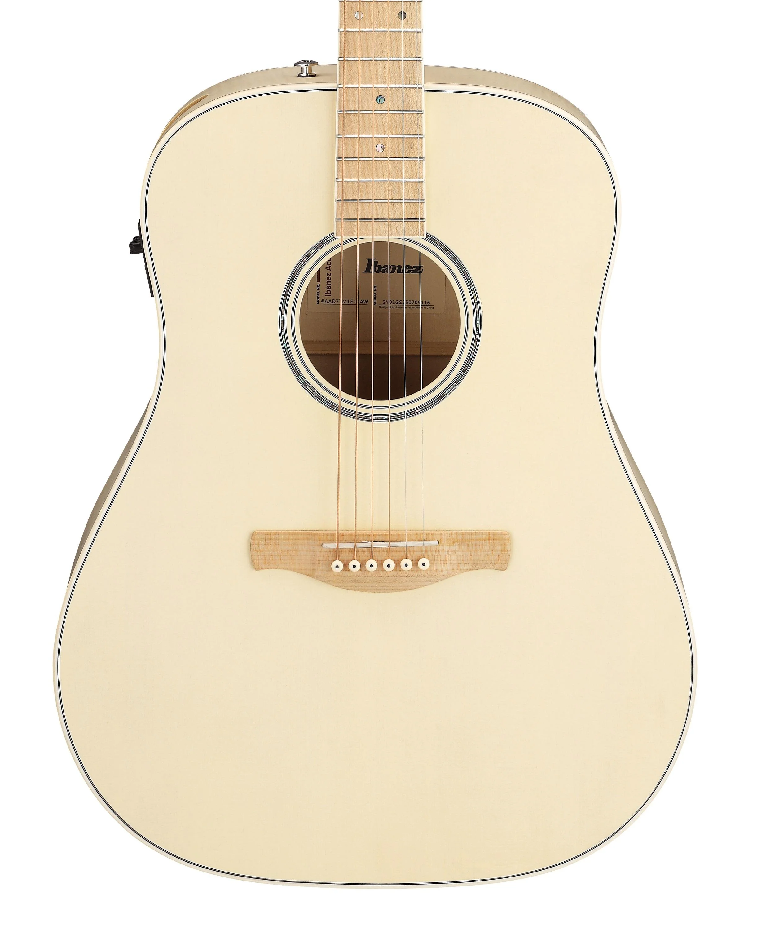 Ibanez AAD77ME Acoustic-electric Guitar - Open Pore Antique White - Image 3