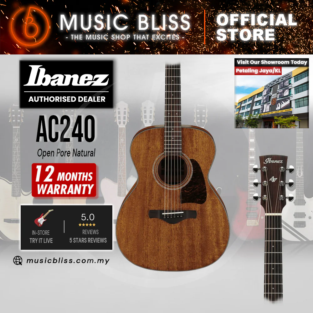 Ibanez Artwood AC240 Acoustic Guitar - Open Pore Natural)