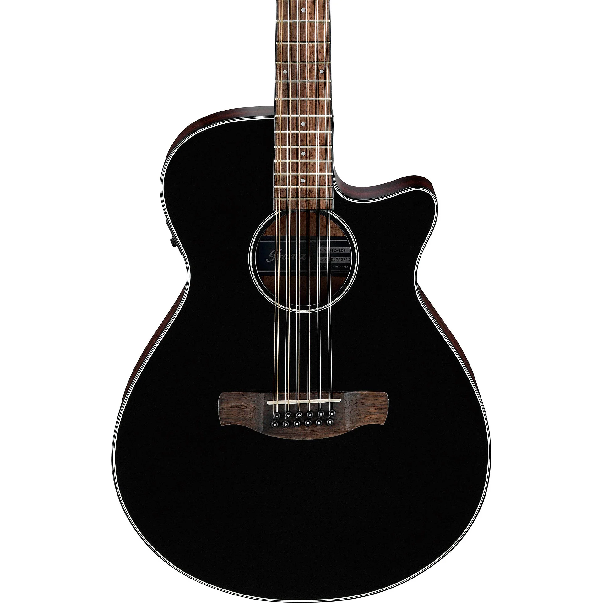 Ibanez AEG5012 Acoustic-Electric Guitar - Black High Gloss - Image 3