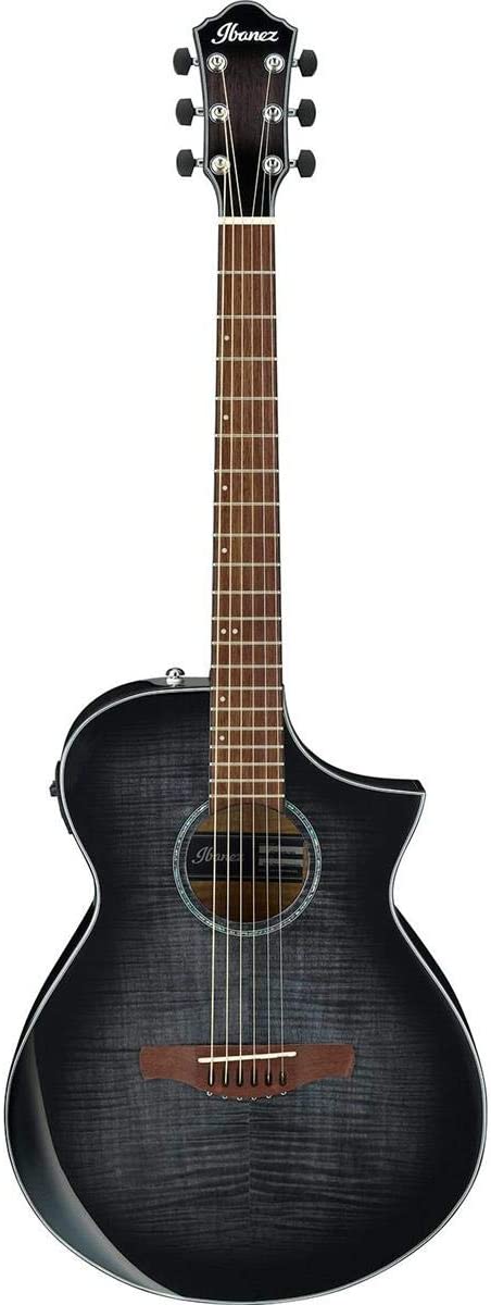 Ibanez AEWC400 Acoustic-Electric Guitar - Transparent Black Sunburst High Gloss - Image 2