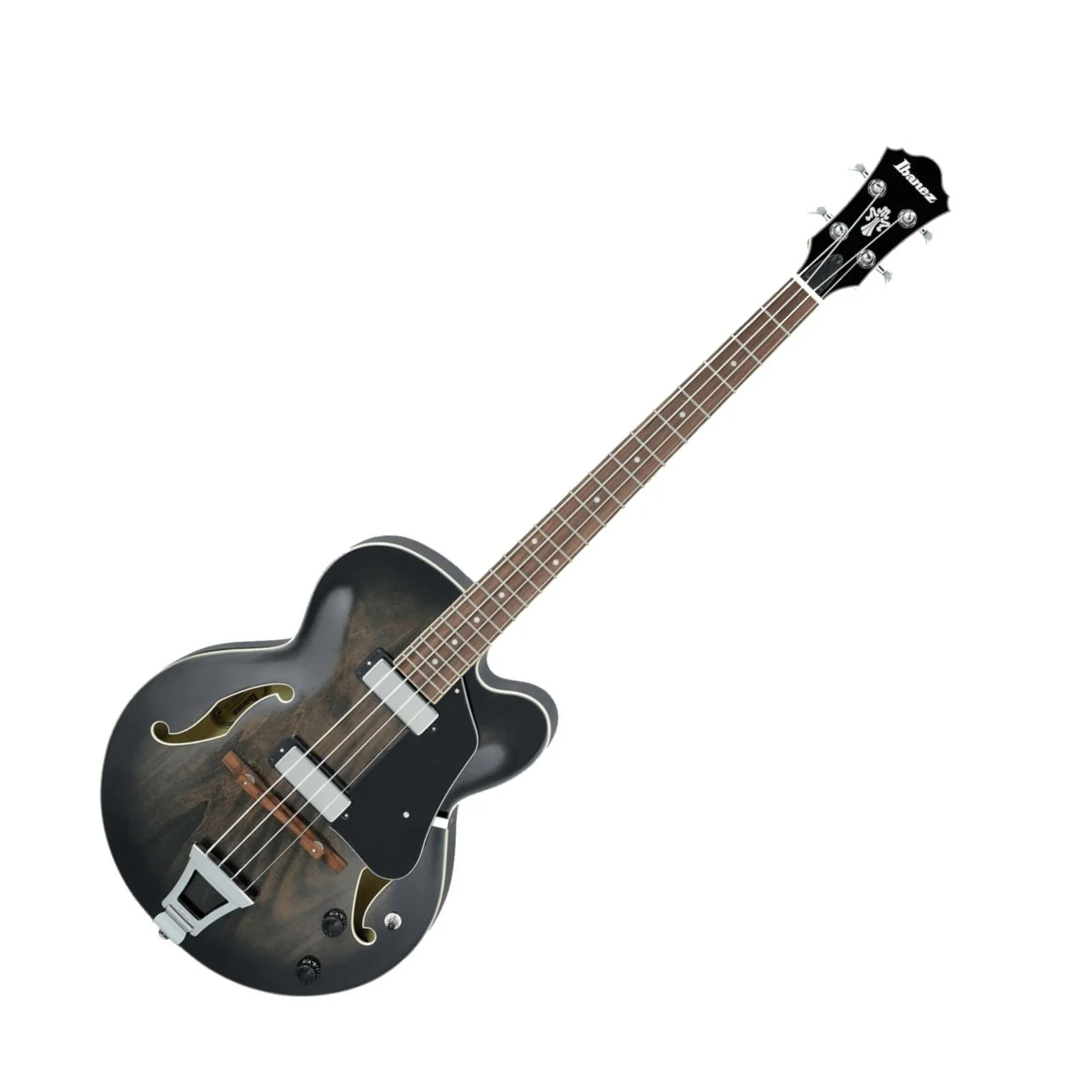 Ibanez Artcore AFB200 Hollowbody Electric Bass Guitar - Transparent Black Sunburst - Image 2