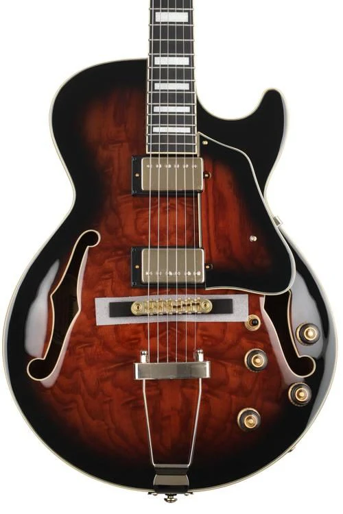 Ibanez Artcore Expressionist AG95QA Hollowbody Electric Guitar - Dark Brown Sunburst - Image 3