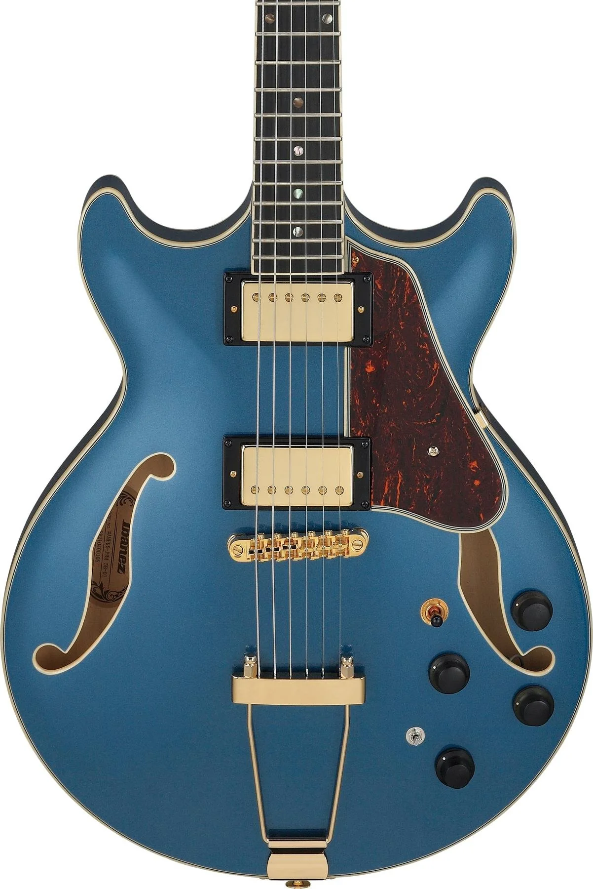 Ibanez Artcore Expressionist AMH90 Hollowbody Electric Guitar - Prussian Blue Metallic - Image 3