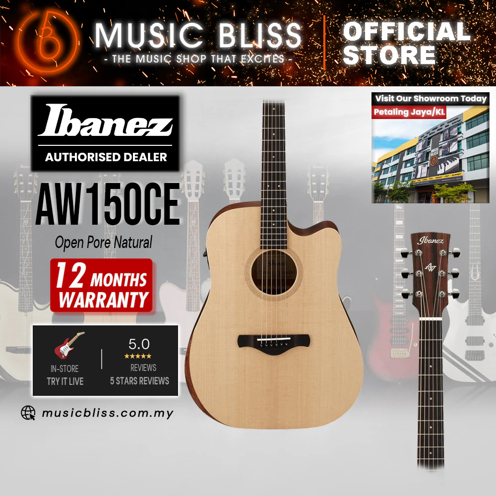 Ibanez Artwood AW150CE Acoustic-Electric Guitar - Open Pore Natural