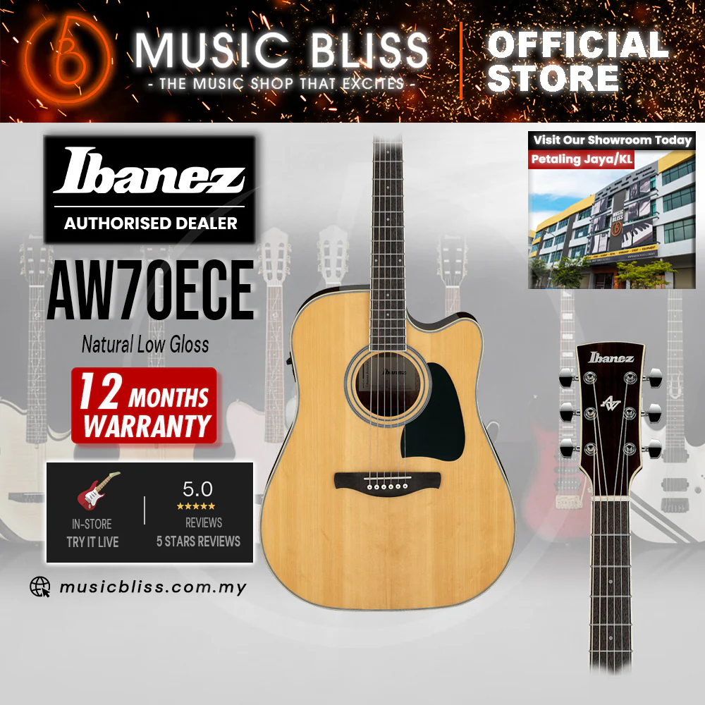 Ibanez AW70ECE - Natural Low Gloss