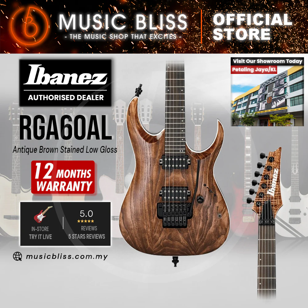 Ibanez Axion Label RGA60AL Electric Guitar - Antique Brown Stained Low Gloss