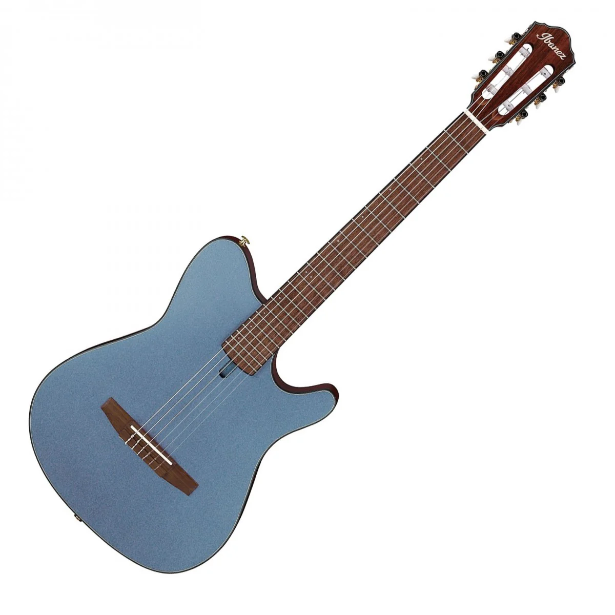 Ibanez FRH10N Thinline Nylon Acoustic-electric Guitar - Indigo Blue Metallic Flat - Image 2