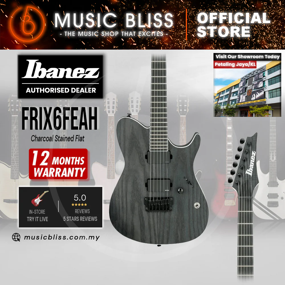Ibanez Iron Label FRIX6FEAH Electric Guitar - Charcoal Stained Flat