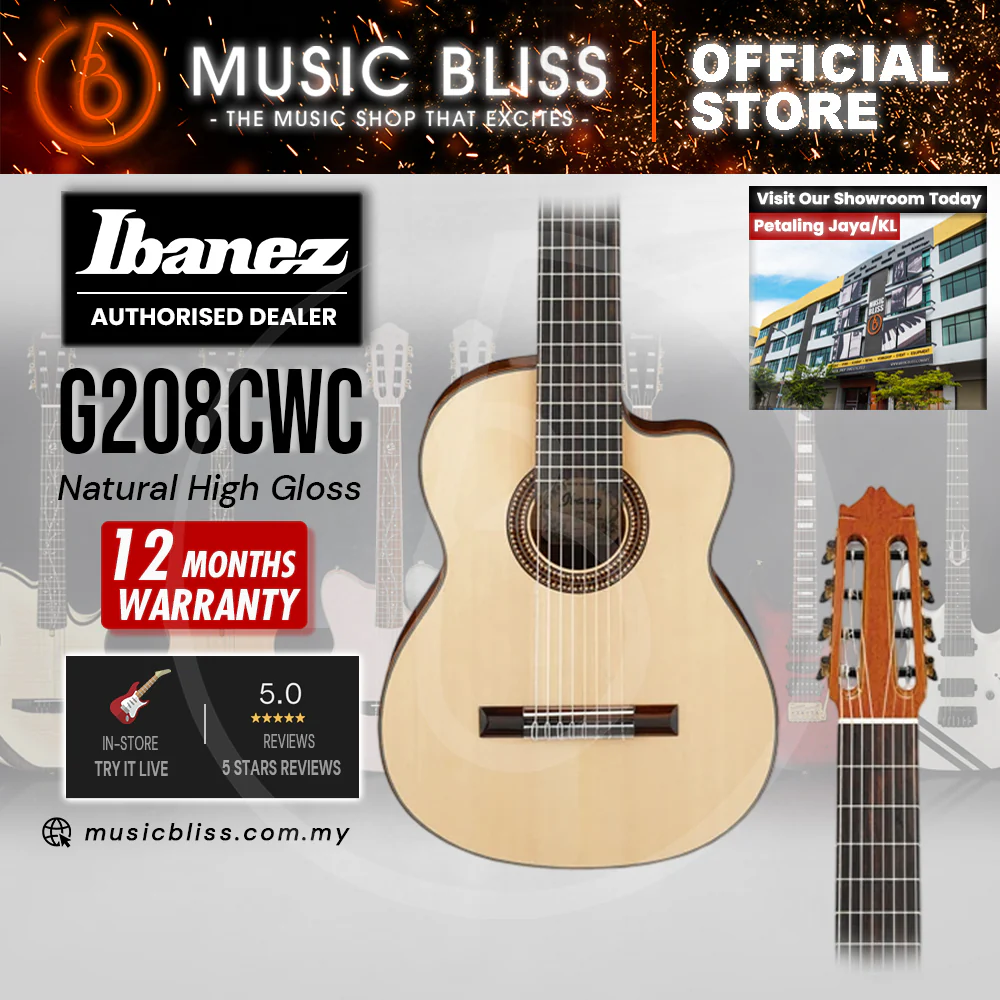 Ibanez G208CWC 8-string Classical Guitar - Natural High Gloss