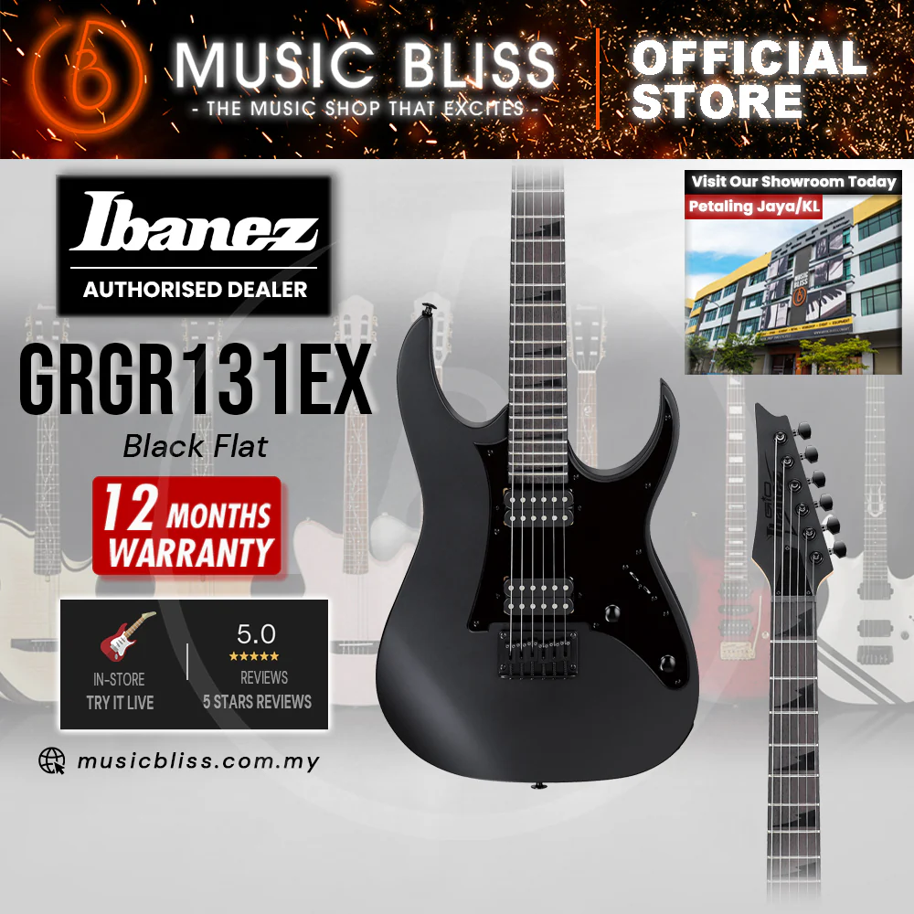 Ibanez Gio GRGR131EX Electric Guitar - Black Flat