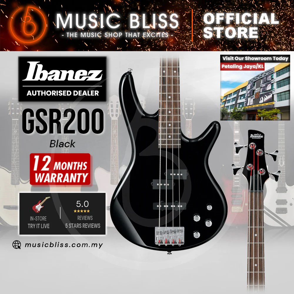 Ibanez Gio GSR200 Electric Bass Guitar - Black - Image 5