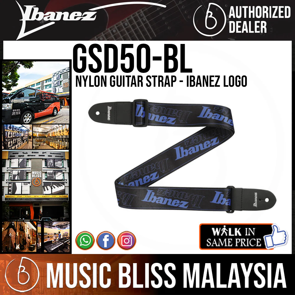 Ibanez GSD50 Guitar Strap - Blue (GSD50BL / GSD50-BL)